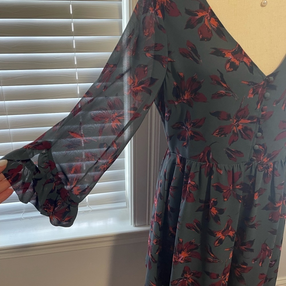 Madewell Moonblossom Ruffle-Sleeve Dress in Winter Orchid - Picture 9 of 11